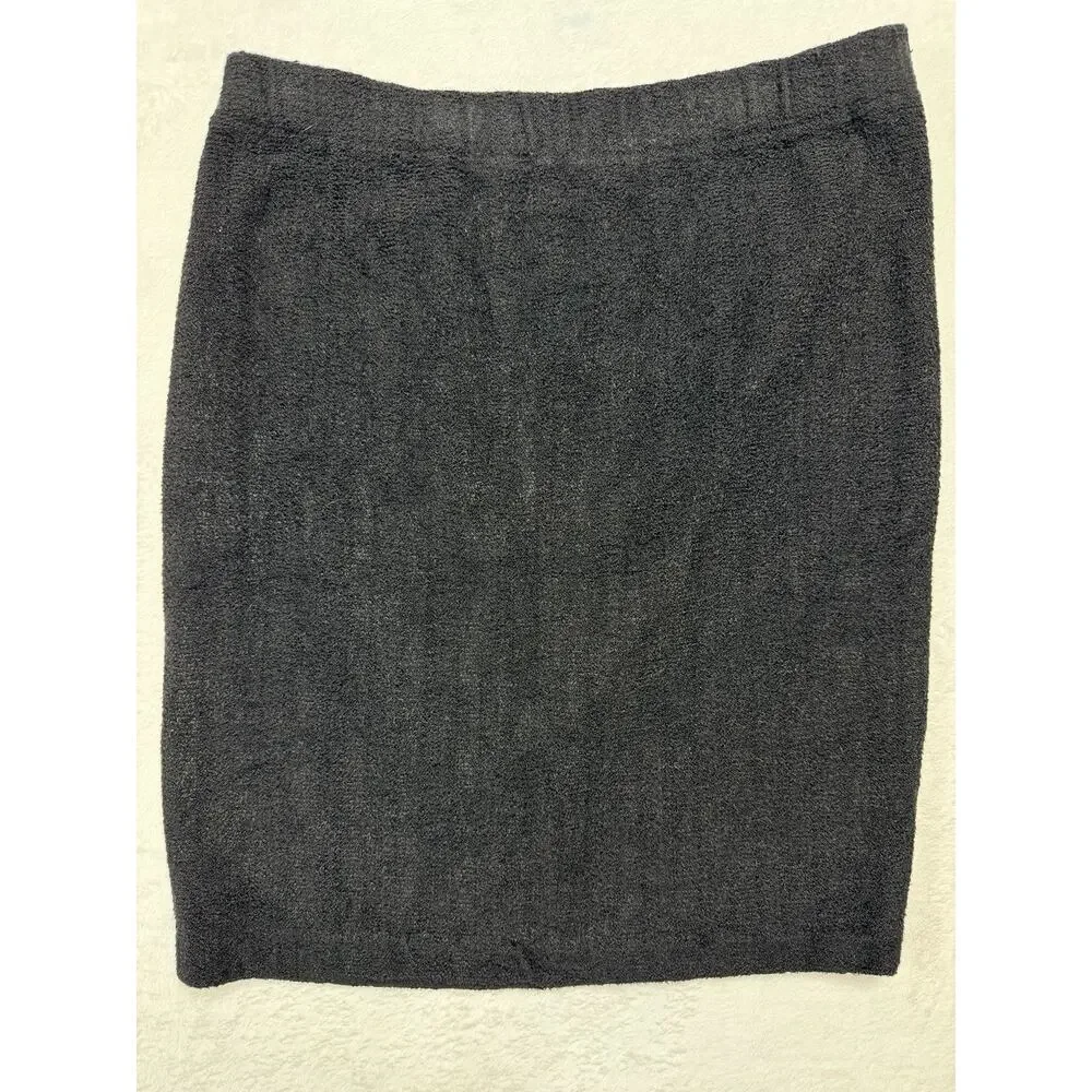 St. John Collection Marie Gray Santana Knit Skirt 12 Black Old Money Luxury